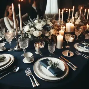 navy blue tablecloth