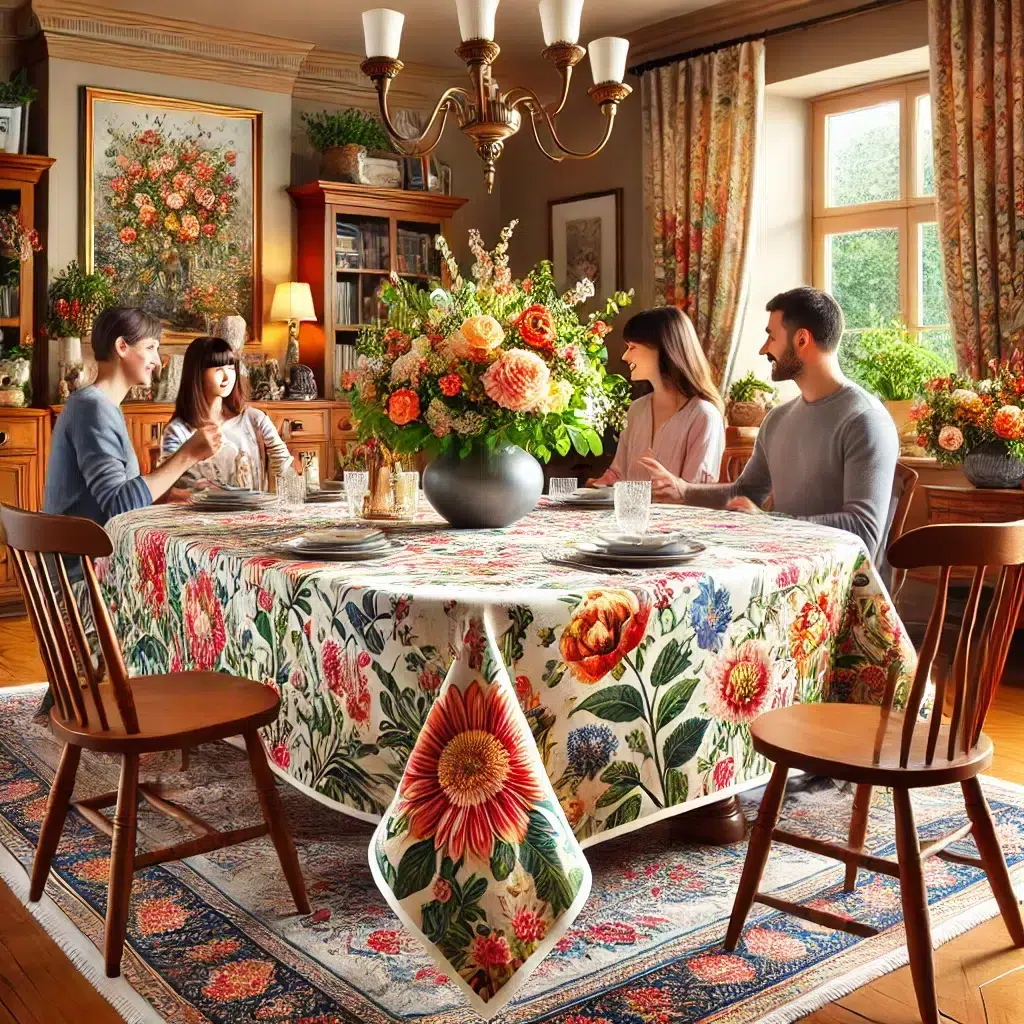 brown table cover