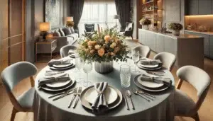 brown rectangle tablecloth