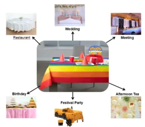 round cream table cloth