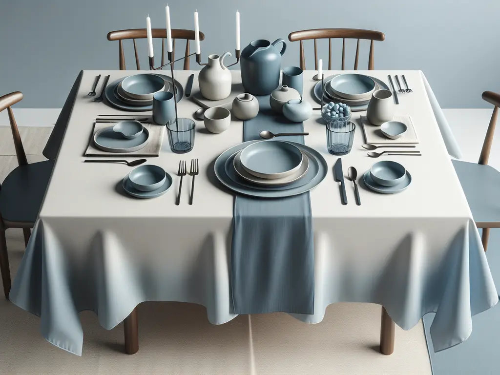 blue tablecloth
