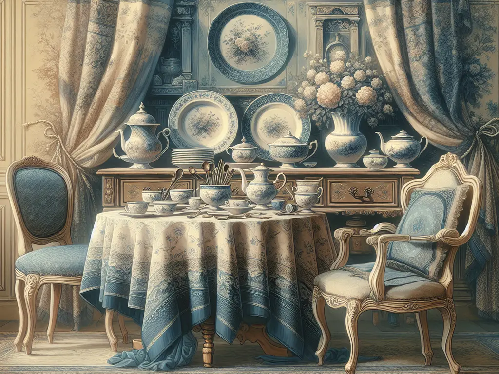 blue tablecloth