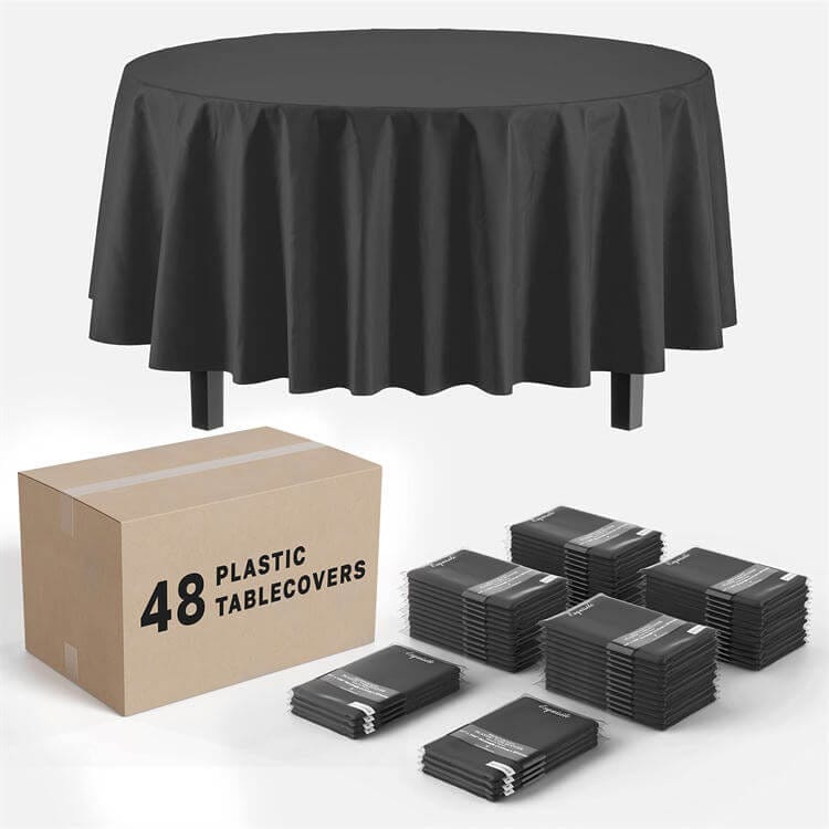 red paper table cover