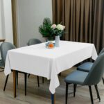 Polyester Rectangle Tablecloth White for Luxe Celebrations