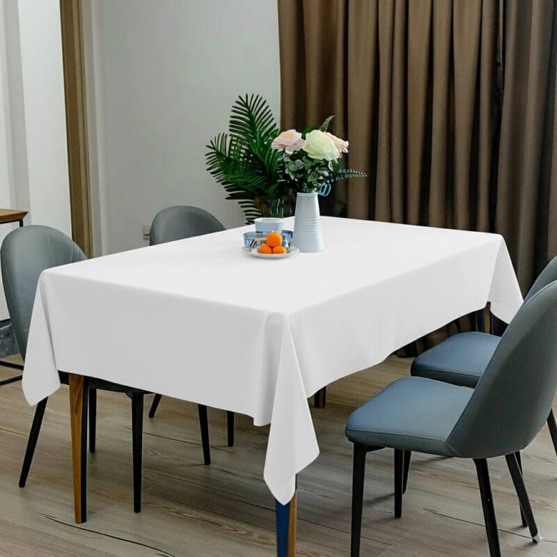 1758793311 Polyester Rectangle Tablecloth White